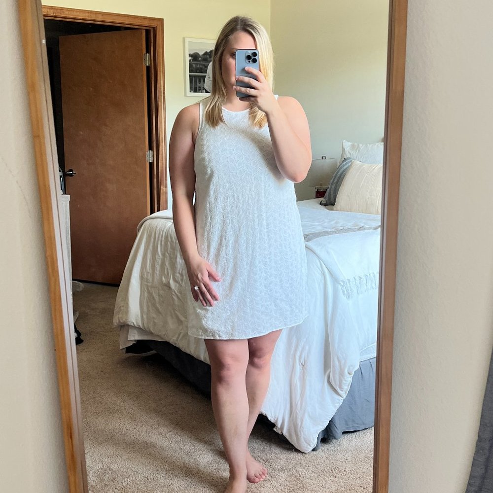 Calvin Klein White Dressy Lace Shift Dress